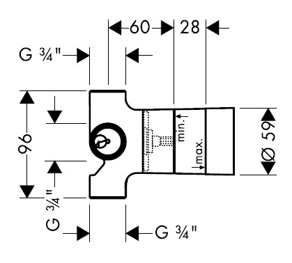 Переключающий вентиль Hansgrohe Quattro 15930180 скрытая часть