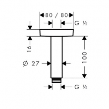 Кронштейн для верхнего душа Hansgrohe Raindance 27467000 хром