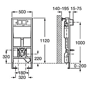 Унитаз подвесной Roca Meridian-N RPO WC 346247000 с инсталляцией 89009000K