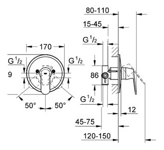 Смеситель Grohe Eurosmart Cosmopolitan 32880000 для душа