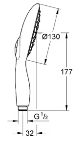 Душевая лейка Grohe Power&Soul 130 27673000 хром