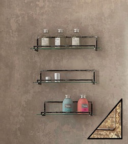 Полка металлическая со стеклом Velvex Gelou 40 Sahara