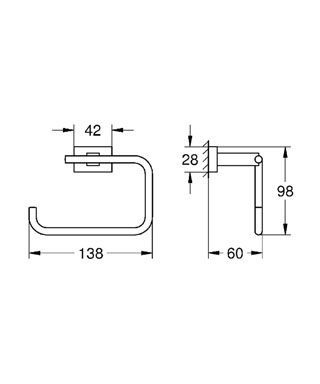Держатель туалетной бумаги Grohe Essentials Cube 40507001 хром