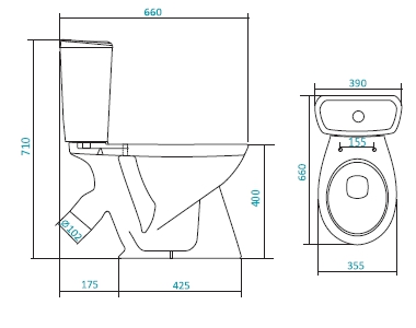 Унитаз-компакт Santek Бриз 1WH302138 двухрежимный