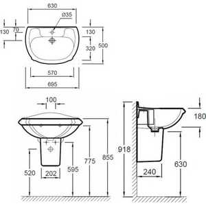 Полупьедестал для раковины Jacob Delafon Portrait E1418