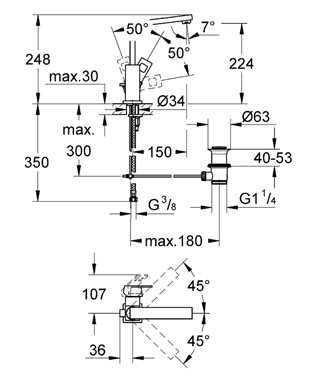 Смеситель Grohe Eurocube 2313500E для раковины