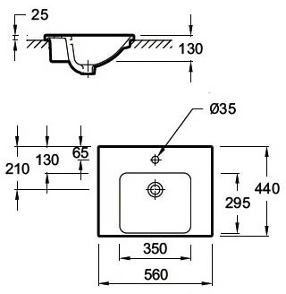 Раковина  Jacob Delafon Odeon E4756-00 56х44 см
