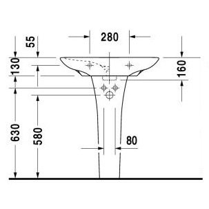 Пьедестал для раковины Duravit Puravida 0858100000