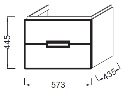 Тумба с раковиной Jacob Delafon Reve 60 см, 2 ящика, светло-коричневый