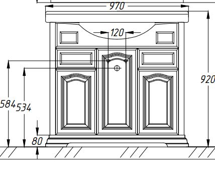 Тумба под раковину Opadiris Риспекто Z0000012537 95 белый матовый с фурнитурой хром