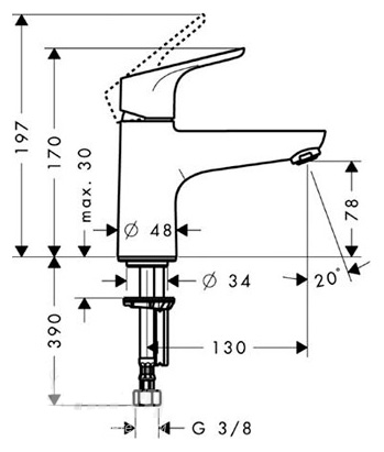 Смеситель Hansgrohe Focus E2 31931000 для раковины, хром