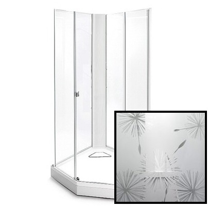 Передняя панель с дверью IDO Showerama 8-5 4985025995 90x90 художественное стекло белый профиль
