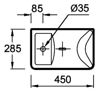 Раковина Jacob Delafon Reve E4805-00 45х28 см