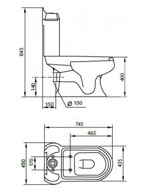 Унитаз-компакт Cezares Royal Palace  CZR-012