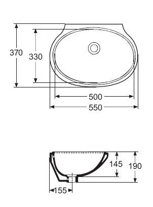 Раковина IDO 1116901101 встраиваемая