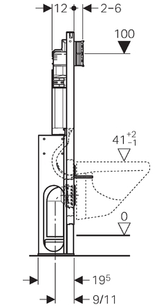 Система инсталляции Geberit DuoFix 111.380.00.5 для подвесного унитаза