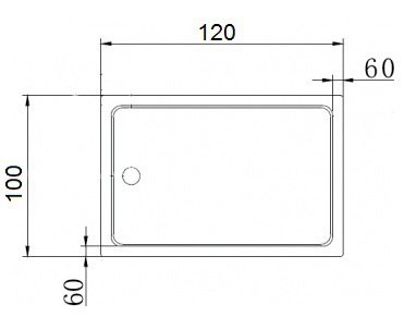 Поддон для душа акриловый Cezares Tray TRAY-A-AH-120/100-15-W прямоугольный