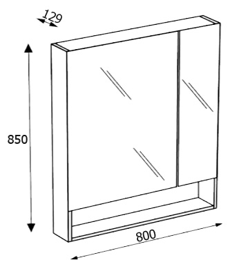 Шкаф-зеркало Roca Gap ZRU9302750 80 белый