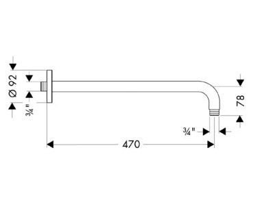Кронштейн для верхнего душа Hansgrohe Raindance 27410000 хром
