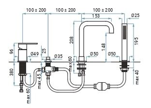 Смеситель Emmevi Filobrass 85120/NEO для ванны, черный матовый