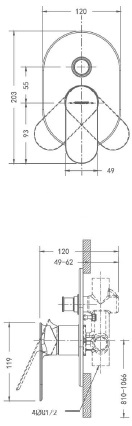 Смеситель Bravat GINA PB865104CP-2-ENG для душа 2 позиции