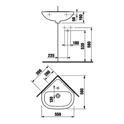 Раковина Jika Olymp 8166140001041 55x56x19 белый