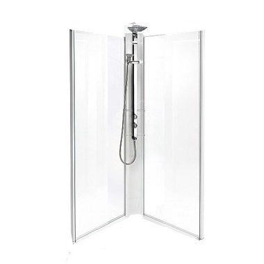 Задняя панель IDO Showerama 8-5 4985122011 100x100 прозрачное стекло, белый профиль