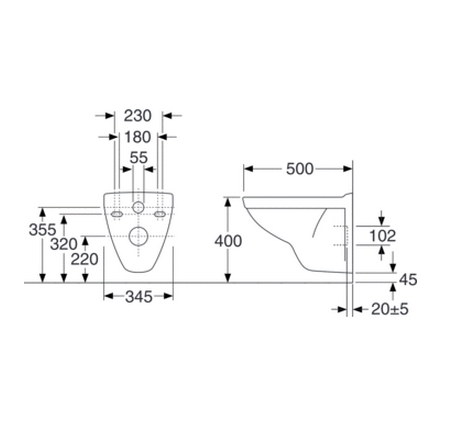 Унитаз подвесной Gustavsberg Nautic 5530 белый со стандартной крышкой-сиденьем