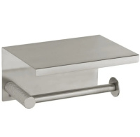 Держатель туалетной бумаги Boheme Uno 10971-NB с полкой, никель брашированный