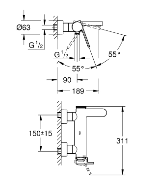 Смеситель Grohe Plus 33553003 для ванны