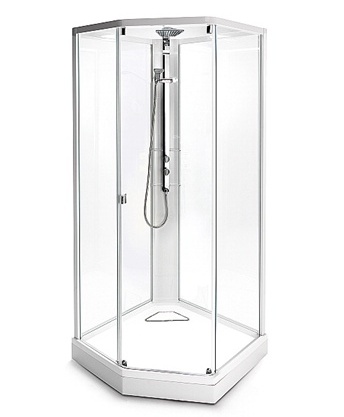 Передняя панель с дверью IDO Showerama 8-5 4985111012 100x100 прозрачное стекло, хром матовый