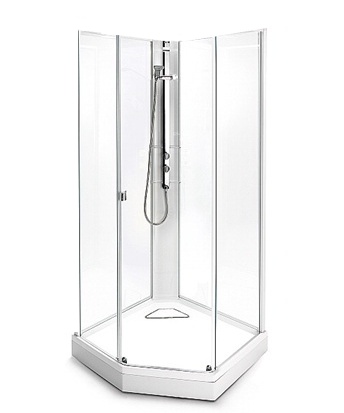 Передняя панель с дверью IDO Showerama 8-5 4985111012 100x100 прозрачное стекло, хром матовый