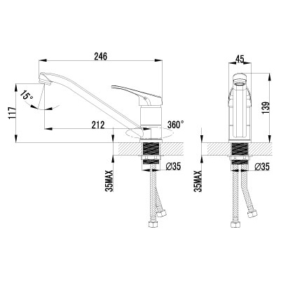 Смеситель  Lemark Partner LM6554C  для кухонной мойки