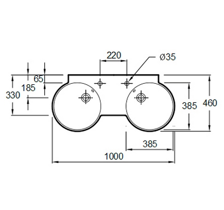 Раковина Jacob Delafon Formilia Spherik E4502-00 двойная