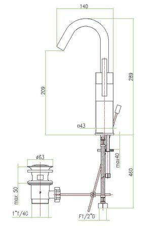 Смеситель Fiore XS 71CR7735 для биде