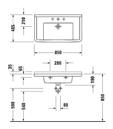 Раковина Duravit Starck 3 0304800000   85 