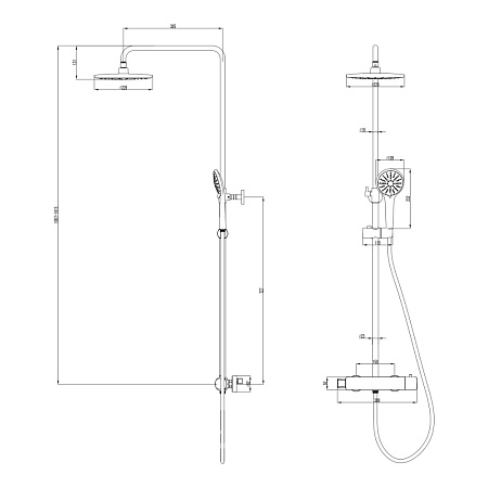 Душевая стойка Lemark Bronx LM3770BL черный 