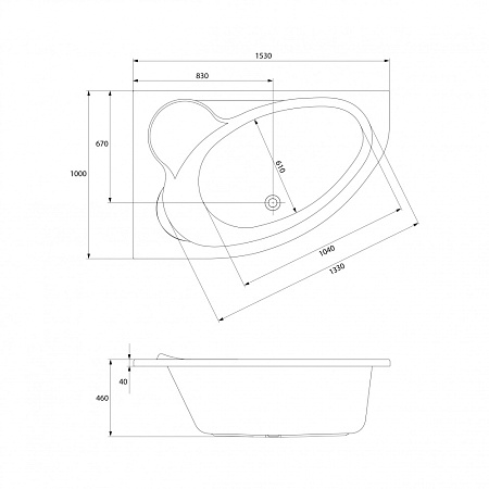 Акриловая ванна Cersanit Kaliope WA-KALIOPE*153-L 153х100 L