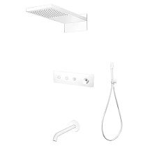 Душевой комплект Boheme Fusion 130-2-MW для душа, с изливом, белый матовый