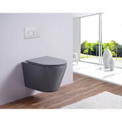 Унитаз подвесной Esbano Clavel безободковый, серый матовый