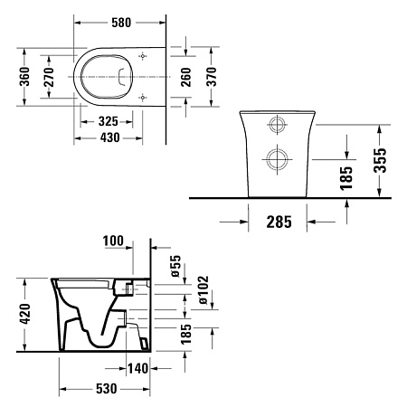 Унитаз приставной Duravit White Tulip 2001090000