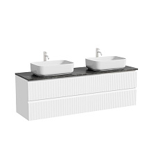 Тумба с раковиной и столешницей Sancos Snob R 160 SNR80W+TT160A1X Bianco/Black Sky