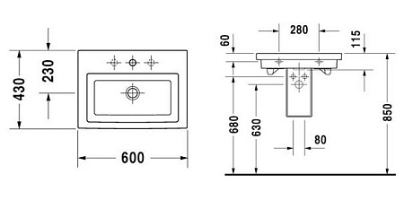 Раковина Duravit 2ND Floor 0491600000  60