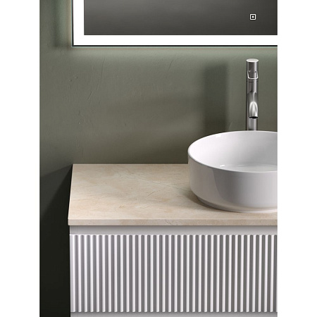 Мебель для ванной со столешницей Sancos Snob R 100 SNR100W+TT100A2X Bianco/Kreman