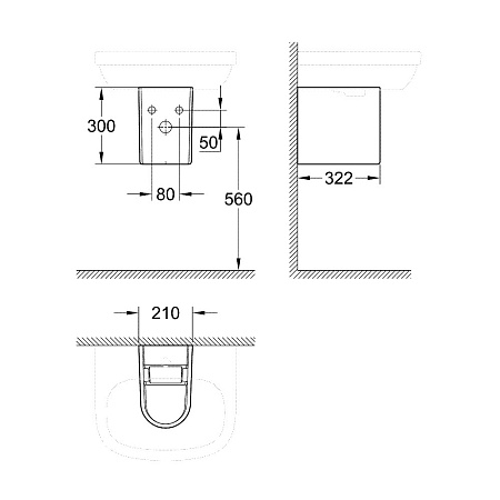 Полупьедестал для раковины Grohe Euro 39201000