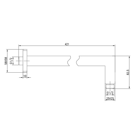 Кронштейн для верхнего душа Lemark LM5887C 380мм