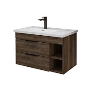 Тумба под раковину Grossman Форта 1080042 80 подвесная, темный дуб галифакс