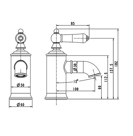 Смеситель Bravat Art F175109G для раковины золото