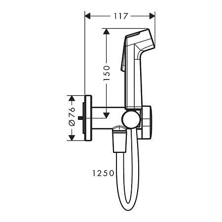 Гигиенический душ со смесителем Hansgrohe Bidette S 29232670 черный матовый