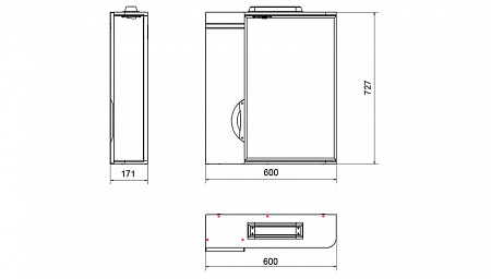 Шкаф-зеркало Velvex Belvento Quadro 60